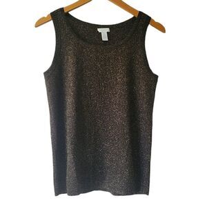 Chico's Brown and Gold Sleeveless Top - Size 1 / Medium
